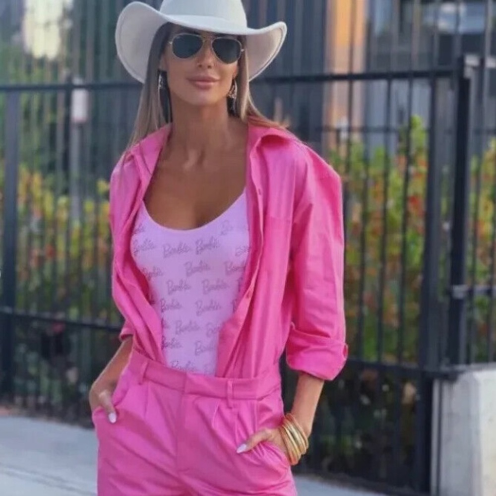 Zara Pink Jumpsuit with White Hat